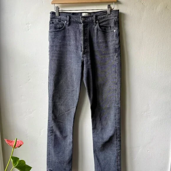Citizens of Humanity, Charlotte high-rise straight jeans, Washed Black, Size 27 - Picture 3 of 8